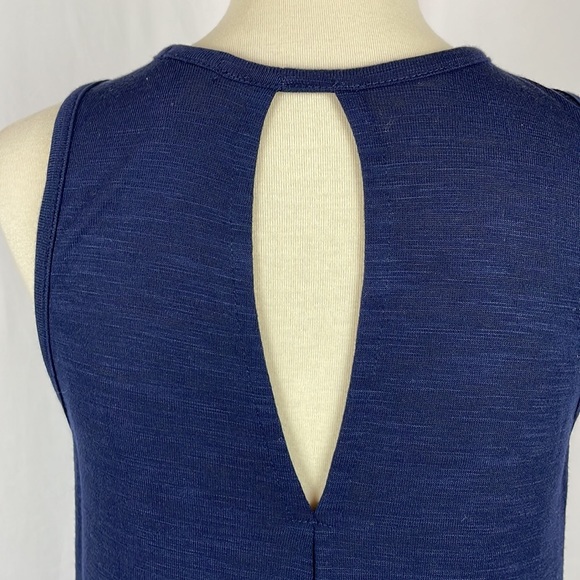 J. Crew Navy Blue Tank w/Blue & White Striped Shirt Tail and Back Keyhole - XS - Picture 7 of 12